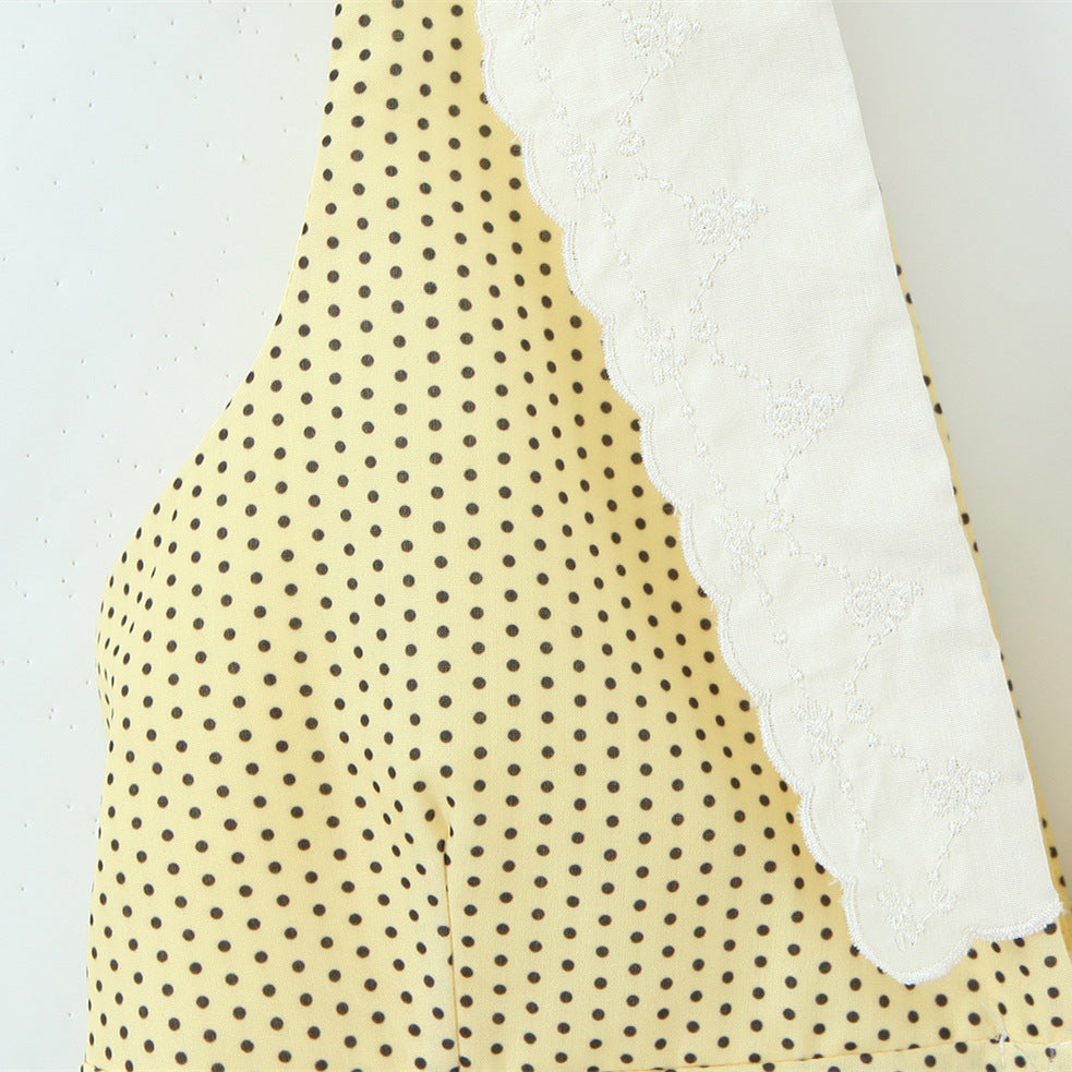 Yellow Deep V-Neck Slim Fit Dress | Tajstylo