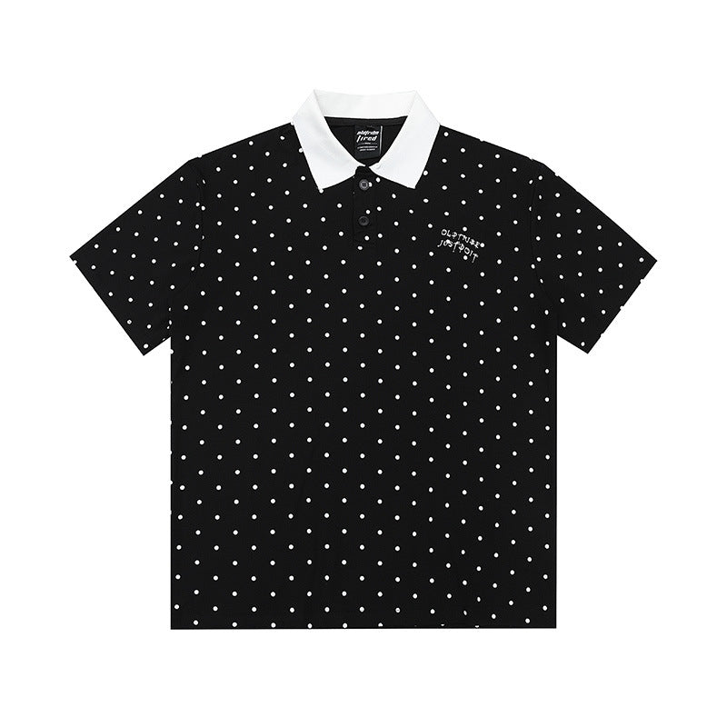 Polka Dot Color-Block Collar Sweater | Tajstylo