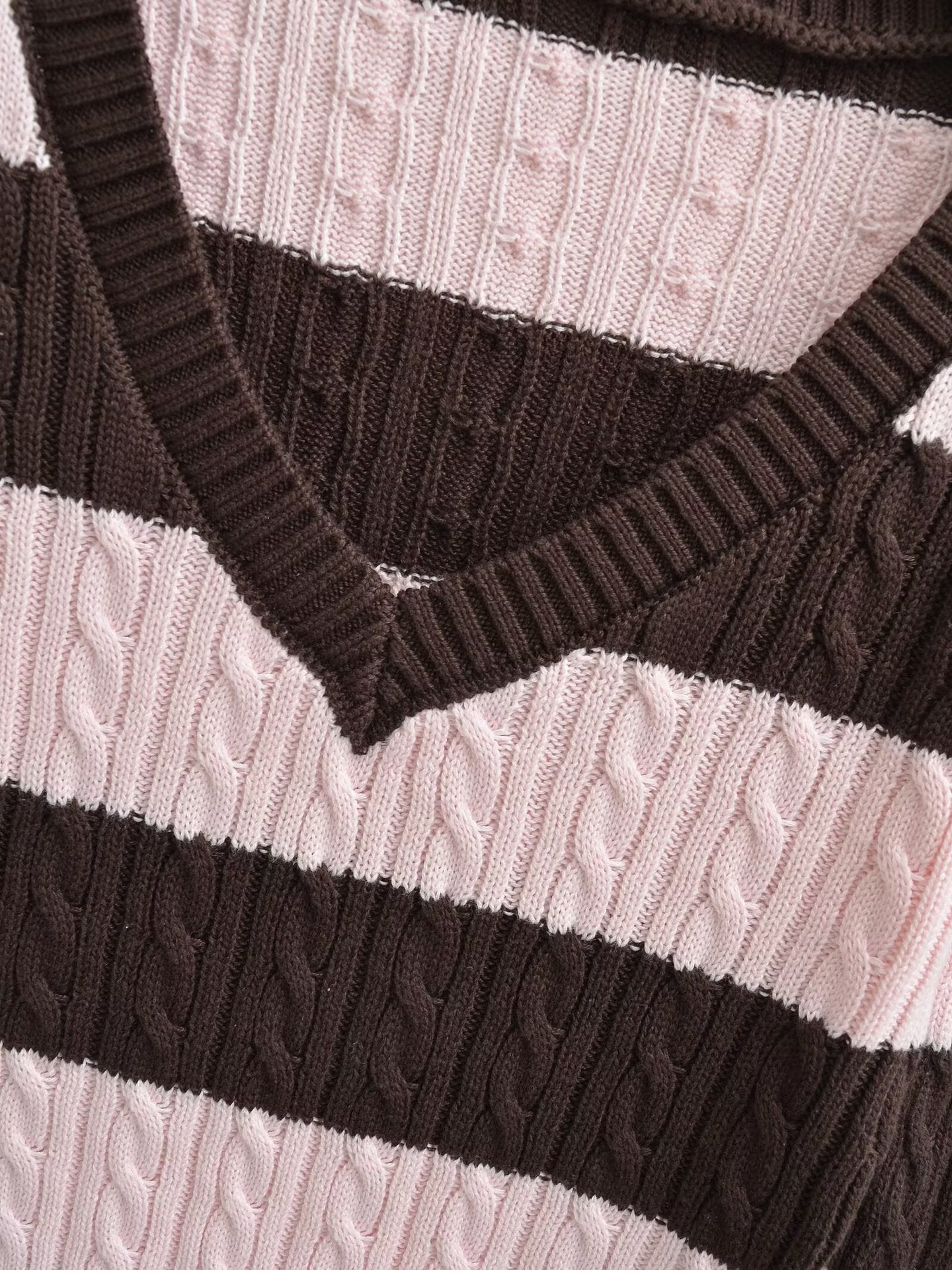 Slim Fit V-Neck Striped Sweater | Tajstylo
