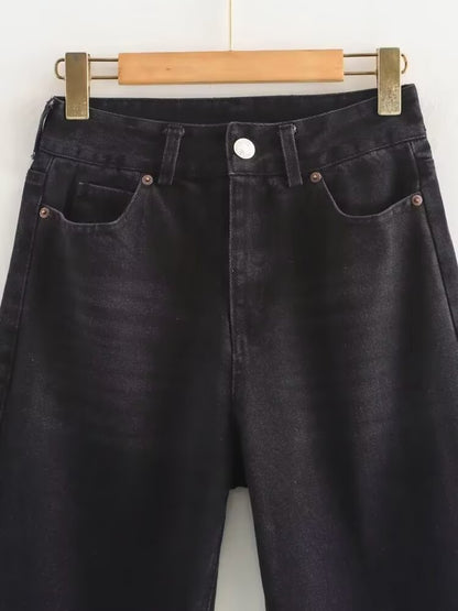 Casual Washed Denim Pants | Tajstylo