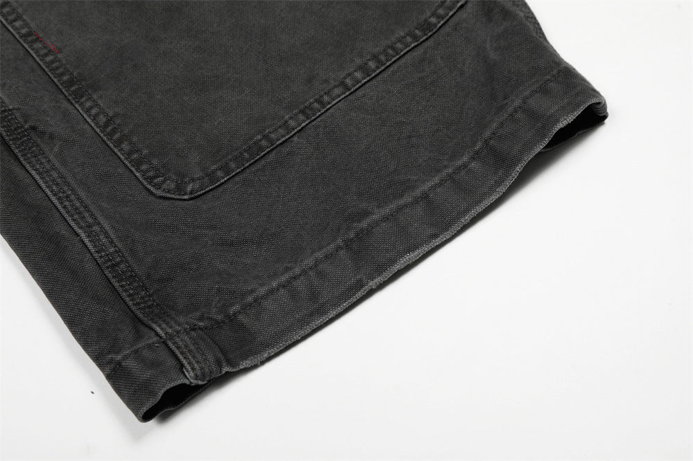 Washed Denim Curved Knife Pants | Tajstylo
