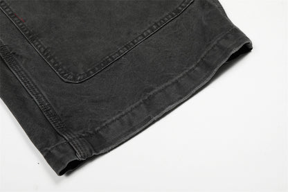 Washed Denim Curved Knife Pants | Tajstylo