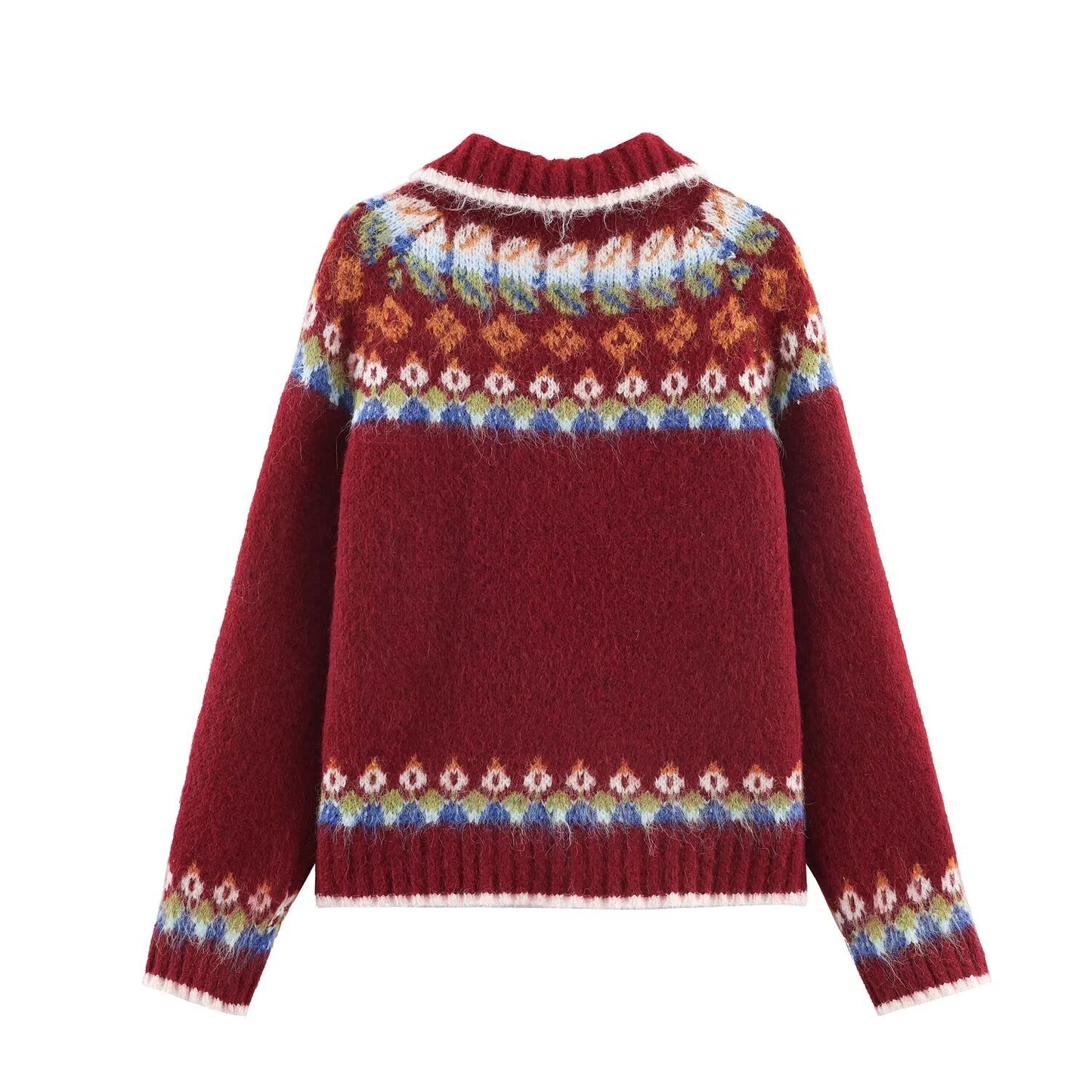 Jacquard Double Pull Knitted Cardigan Jacket | Tajstylo
