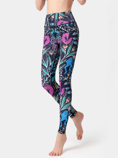 Woman wearing Printed High Waist Active Leggings in an active setting