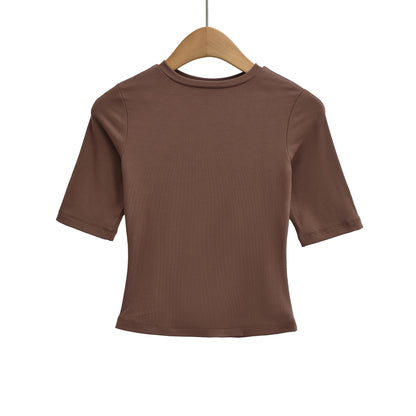 Slim Fit Round Neck Top | Tajstylo