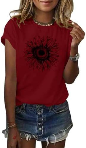 Woman wearing Geometric Pattern Loose Fit Top in casual setting