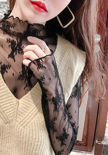 Transparent Korean Lace Blouse | Tajstylo
