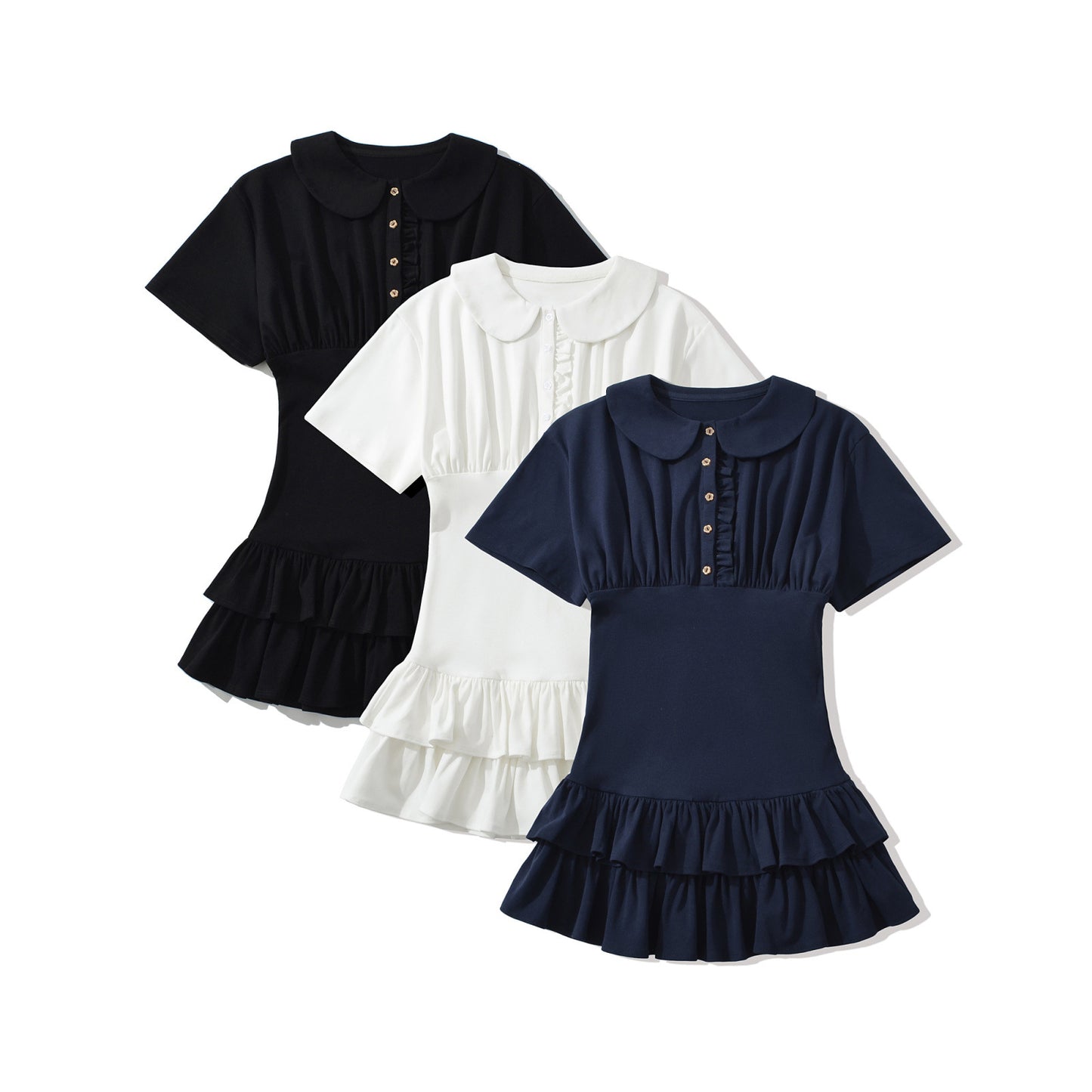 Lotus Leaf Edge Mini Dress | Tajstylo