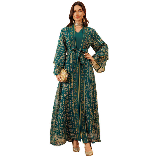 Mesh Embroidery Two-Piece Dress | Tajstylo