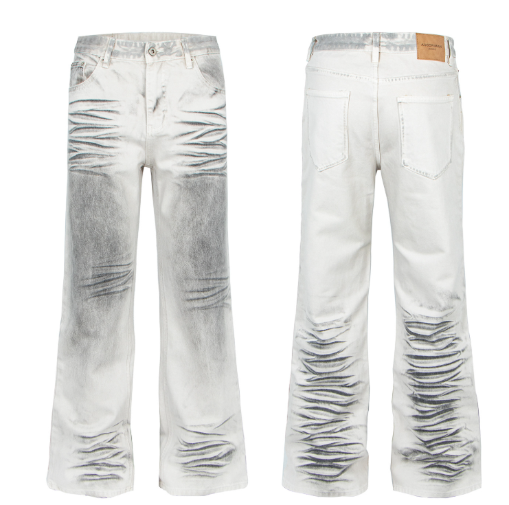 Distressed Flared Denim Pants | Tajstylo