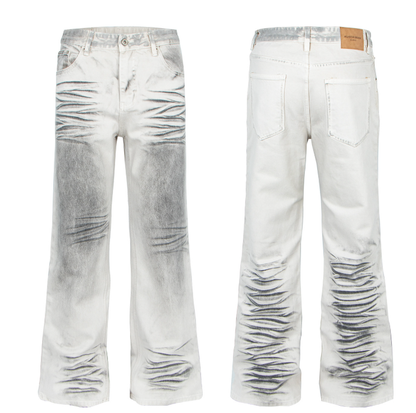Distressed Flared Denim Pants | Tajstylo