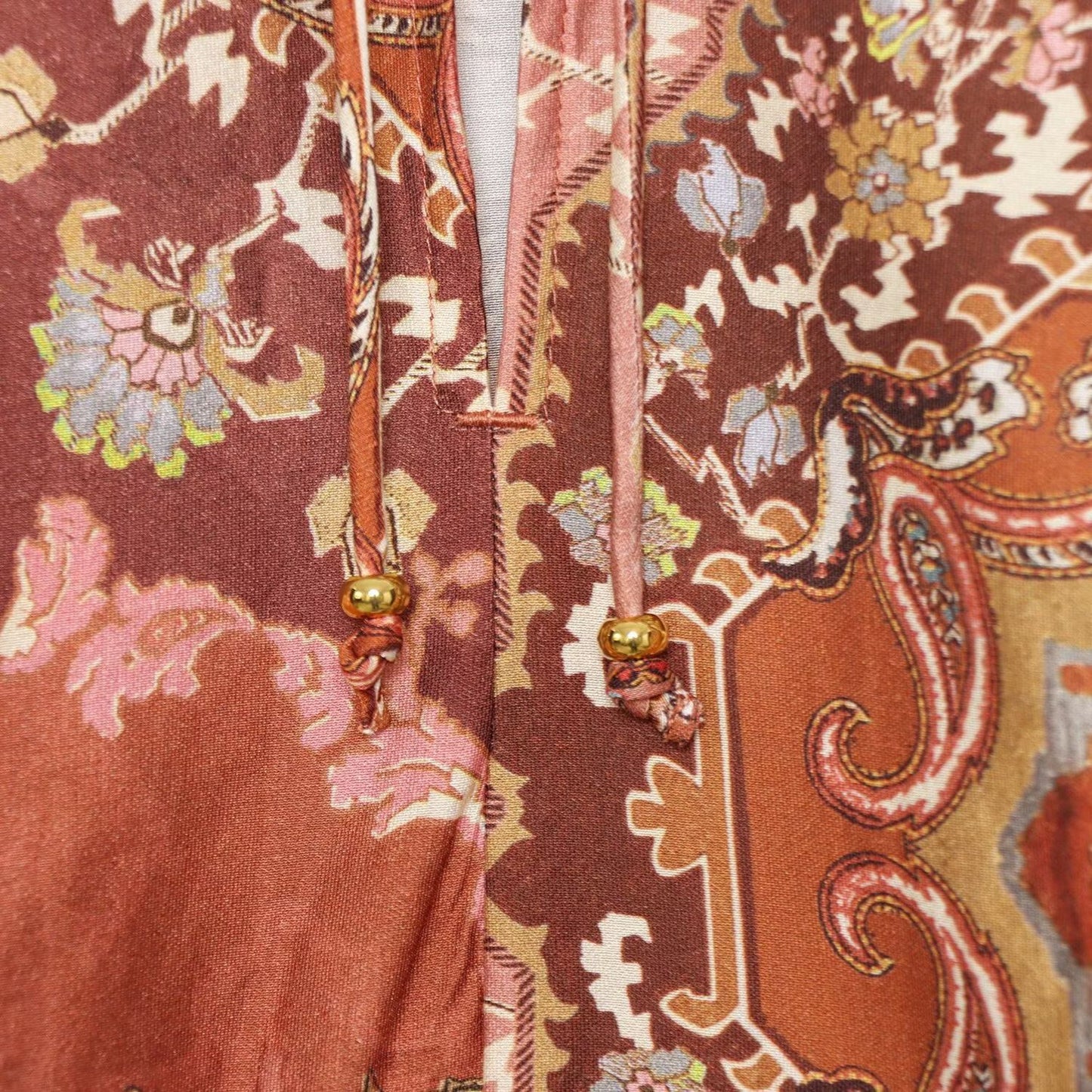 Retro Printed Long Sleeve Top with Skirt Hem | Tajstylo