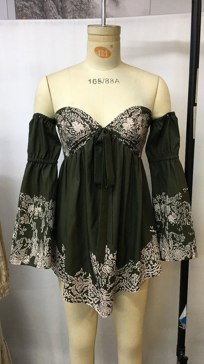 Floral Off Shoulder Mini Dress | Tajstylo