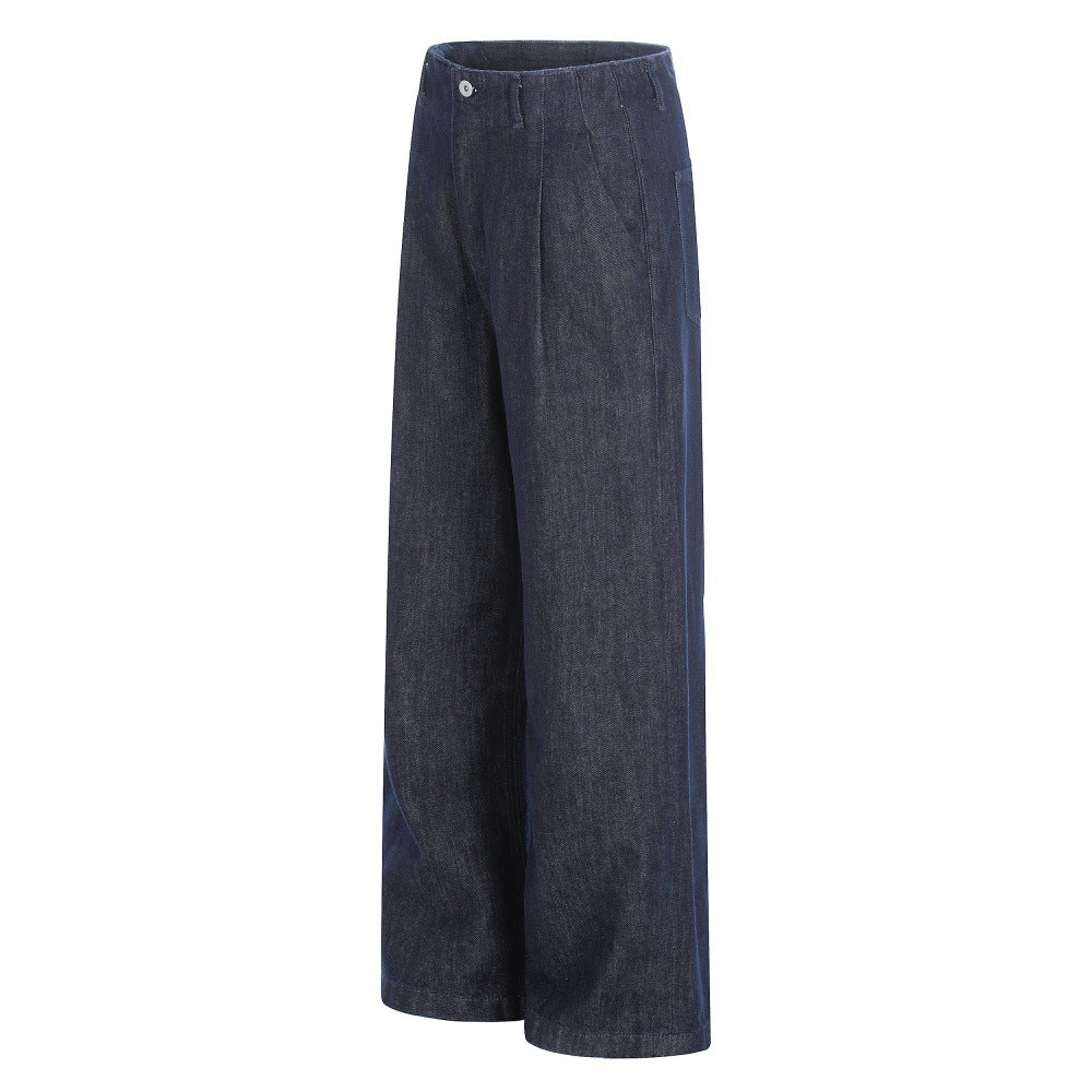 Wide Leg Denim Pants with Zipper Fly | Tajstylo