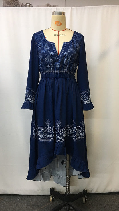 Bohemian Floral Print Tie Up Maxi Dress | Tajstylo