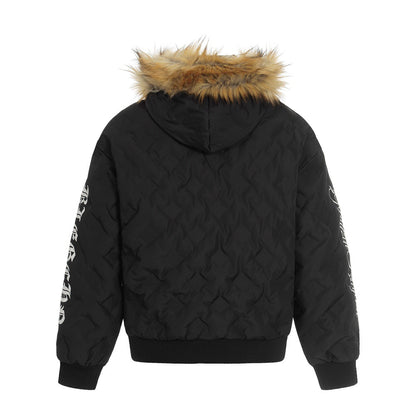 Letter Print Down Puffer Jacket | Tajstylo