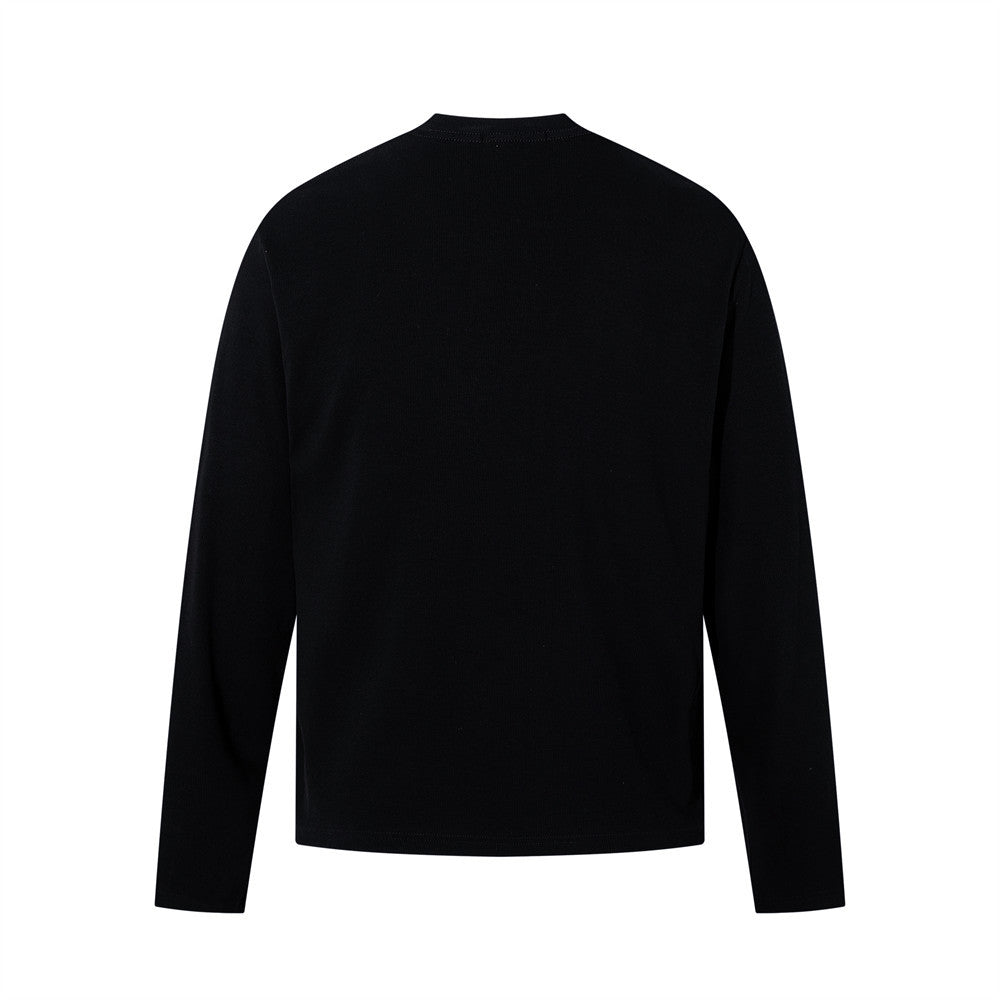 Half Open Collar Long Sleeve Tee | Tajstylo
