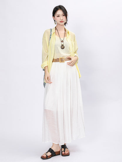 Solid Color A-Line Skirt | Tajstylo