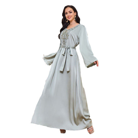 V-Neck Long Sleeved Slim Fit Dress | Tajstylo