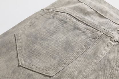 Deep Space Gray Tie-Dye Straight Leg Jeans | Tajstylo