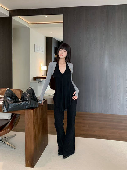 Woman wearing Long Sleeve Cardigan in a cozy indoor setting
