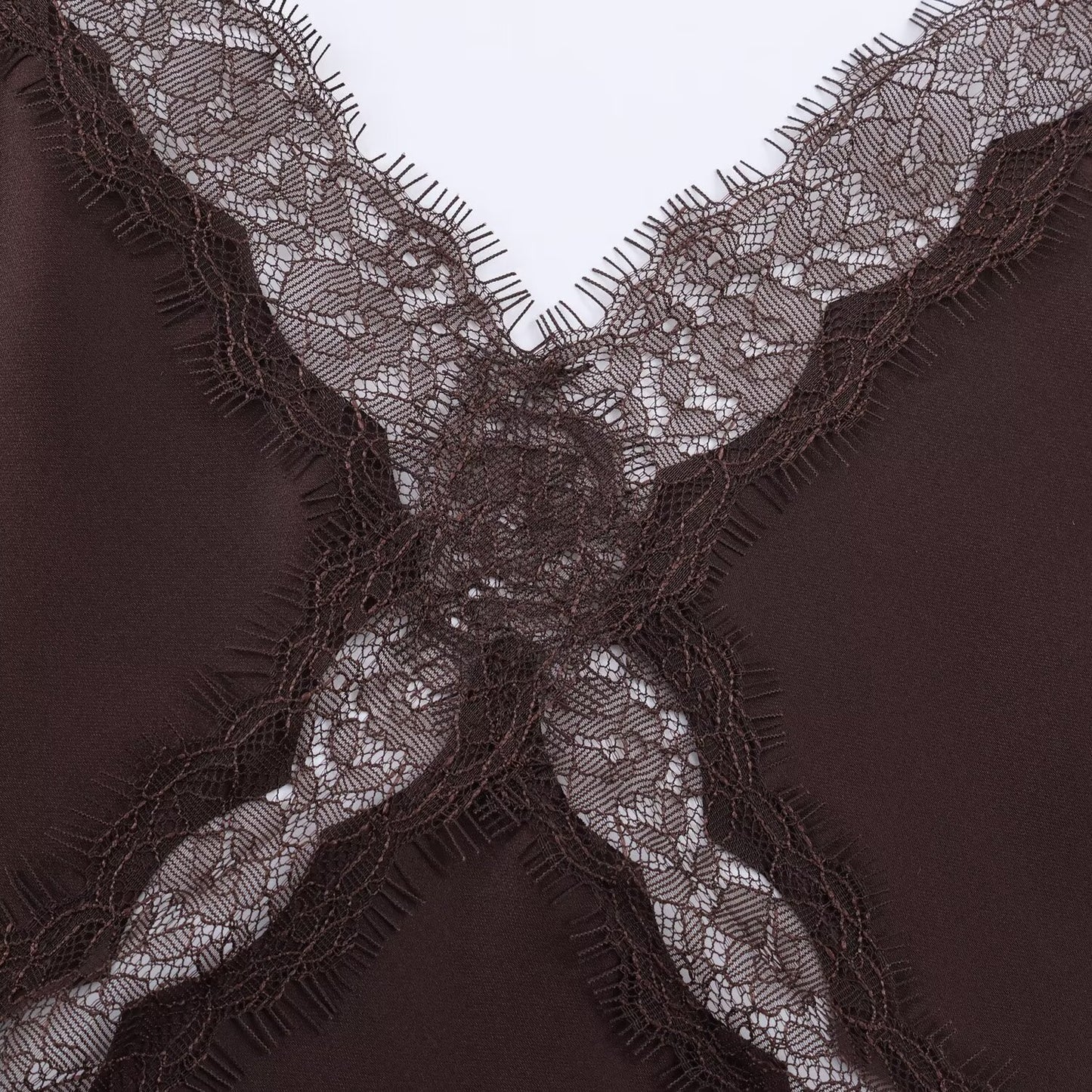 Lace Satin Texture Suspender Dress | Tajstylo