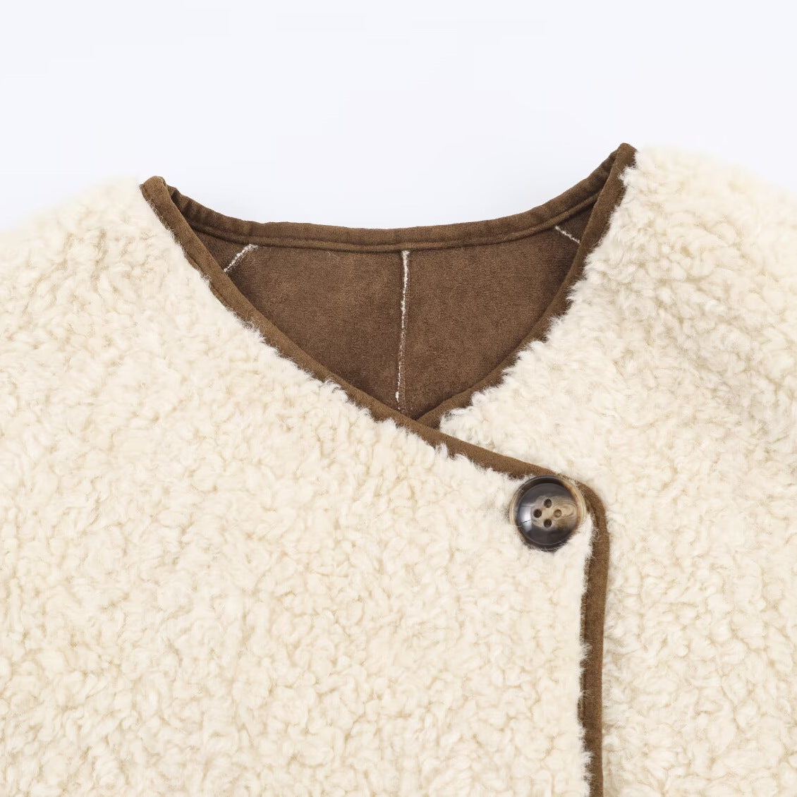 Lamb Fur Suede One-Piece Coat | Tajstylo