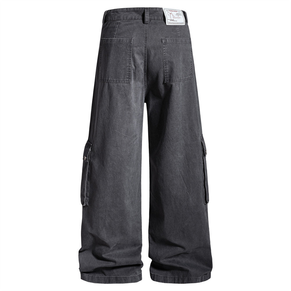 Loose Fit Straight Leg Multi Pocket Jeans | Tajstylo