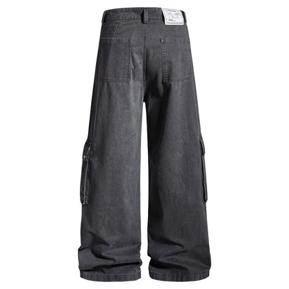 Loose Fit Straight Leg Multi Pocket Jeans | Tajstylo