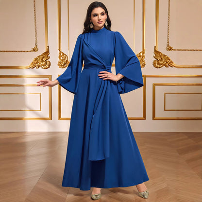 Solid Color Elegant Waist Cinching Dress | Tajstylo