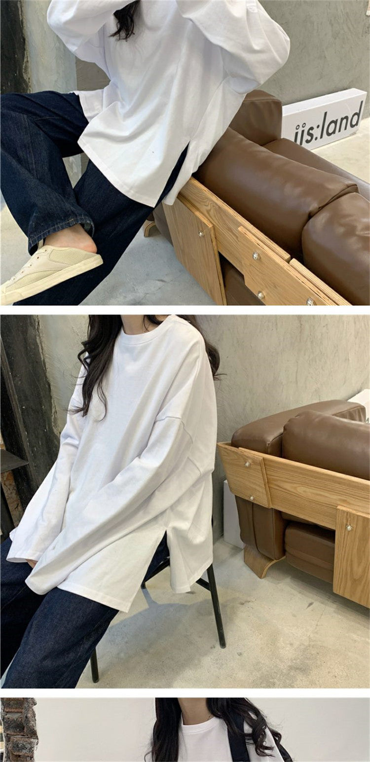 Split Color Long Sleeve T Shirt | Tajstylo