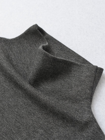 Color Block High-Neck Slim Fit Long Sleeve Top | Tajstylo