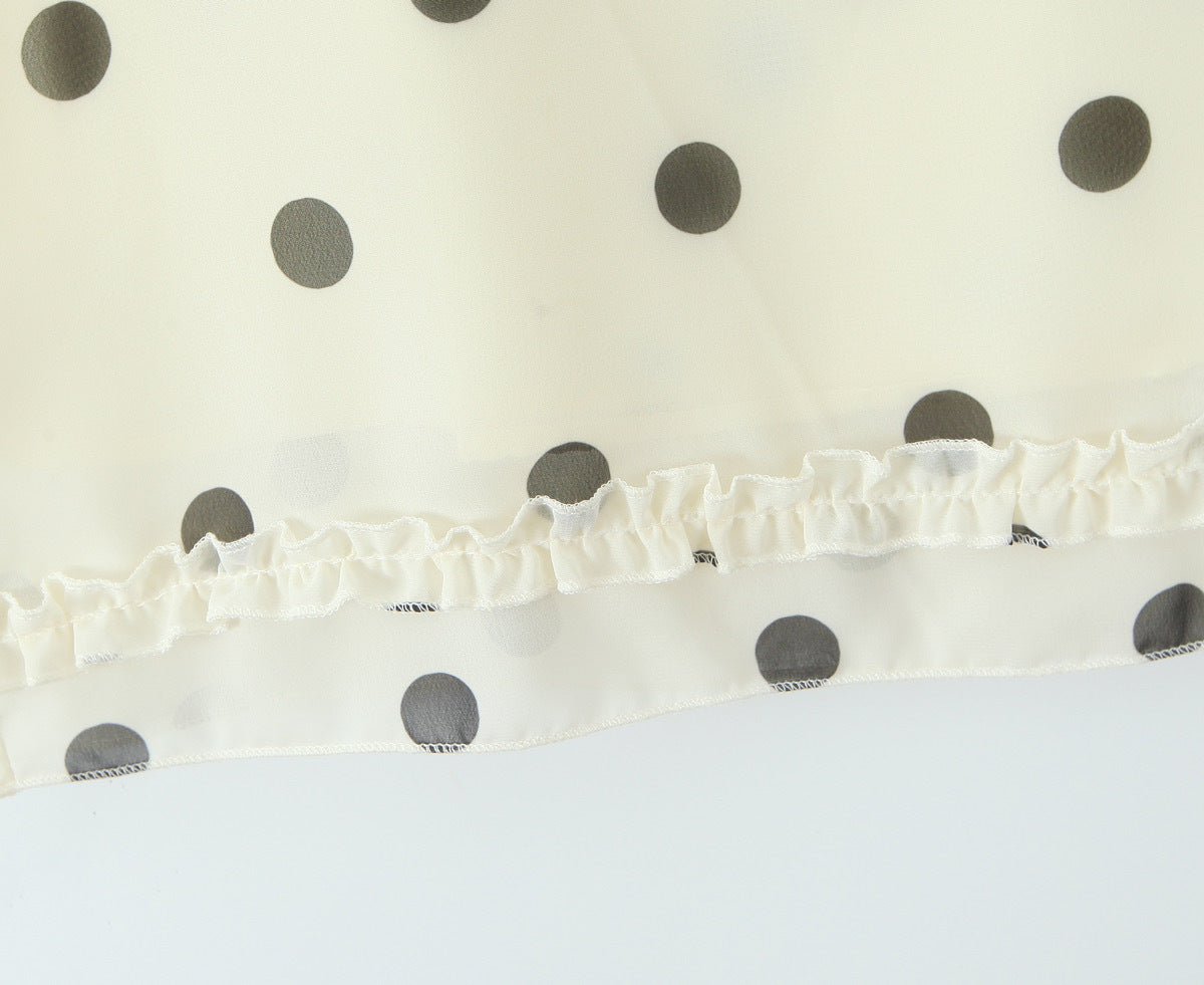 Wave Point Polka Dot Midi Skirt | Tajstylo