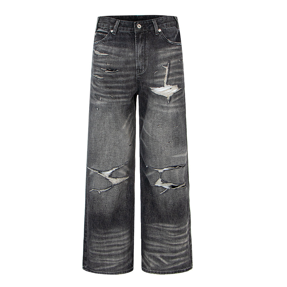 Distressed Vintage Combat Denim Pants | Tajstylo