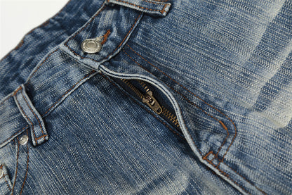 Curved Knife Denim Pants | Tajstylo