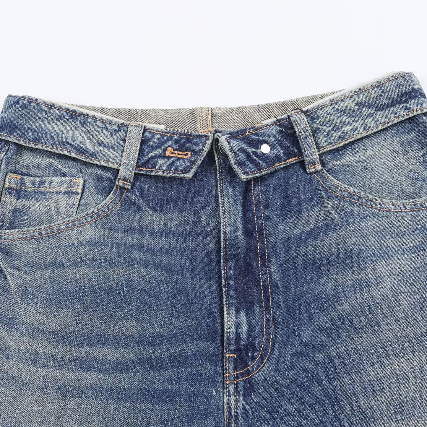 Mid Waist Ripped Straight Leg Jeans | Tajstylo