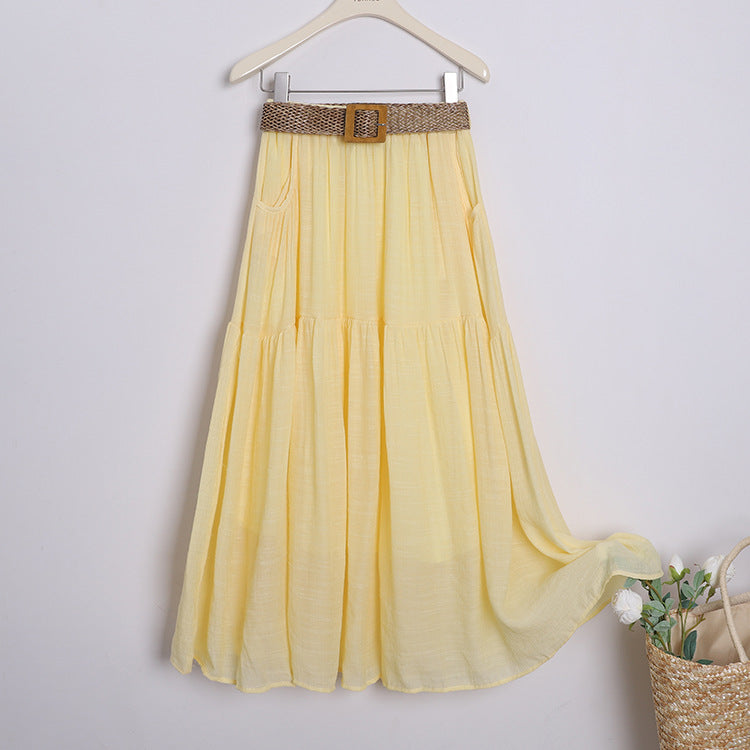 Belt Double Pocket Skirt | Tajstylo