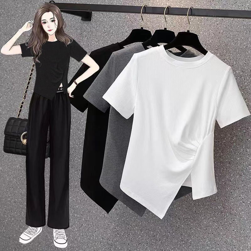 Casual Loose Fit Geometric Pattern T-Shirt | Tajstylo