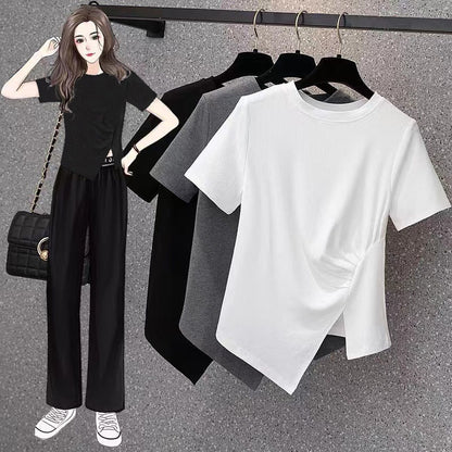 Casual Loose Fit Geometric Pattern T-Shirt | Tajstylo