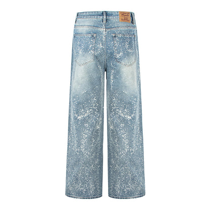 Starry Sky Painted Design Denim Pants | Tajstylo