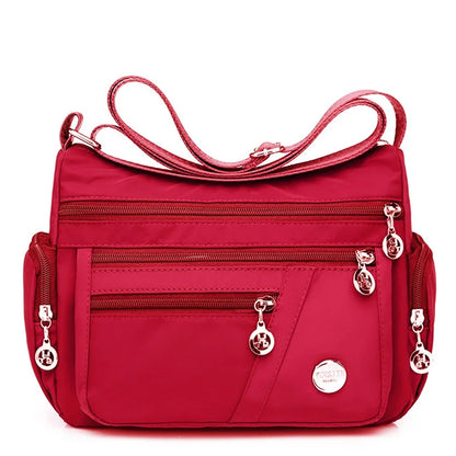 Woman wearing Women Shoulder Messenger Bag in a city setting