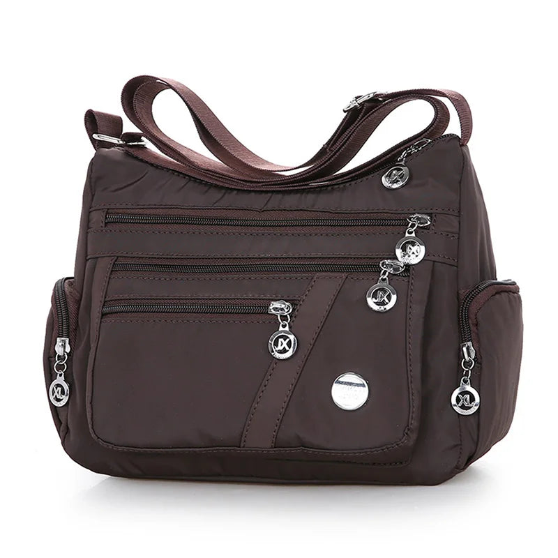 Woman wearing Women Shoulder Messenger Bag in a city setting