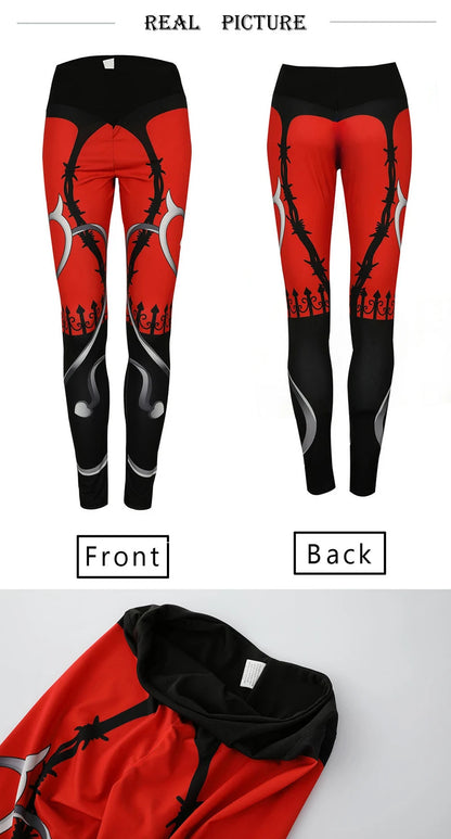 Heart Print Leggings | Tajstylo