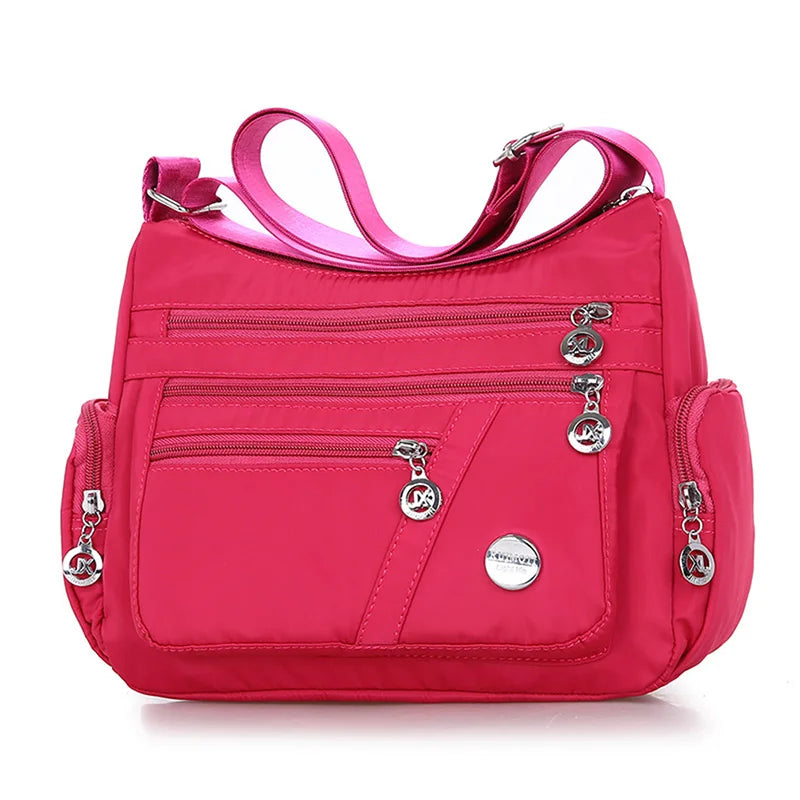 Woman wearing Women Shoulder Messenger Bag in a city setting