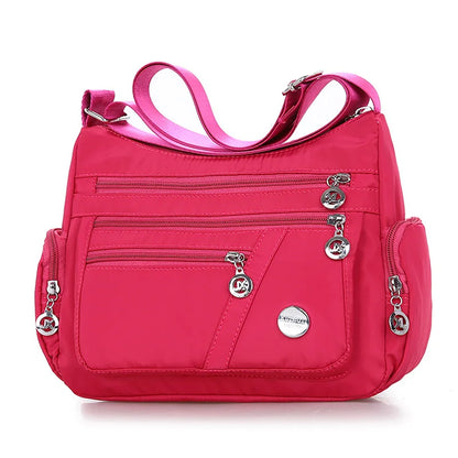 Woman wearing Women Shoulder Messenger Bag in a city setting