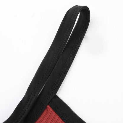 Contrast Color Strapless Crop Top | Tajstylo