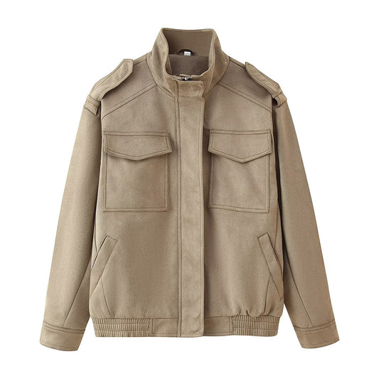 Casual Velvet-Texture Jacket | Tajstylo