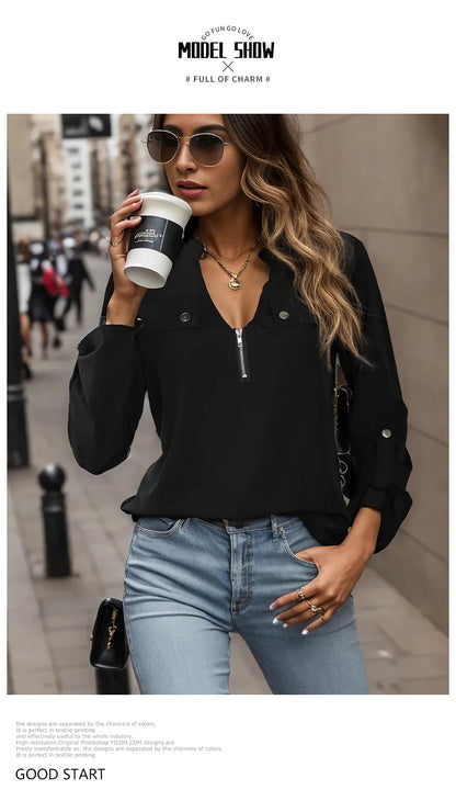 Autumn Long Sleeve Pullover Shirt | Tajstylo