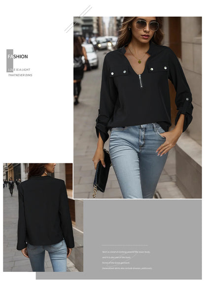 Autumn Long Sleeve Pullover Shirt | Tajstylo