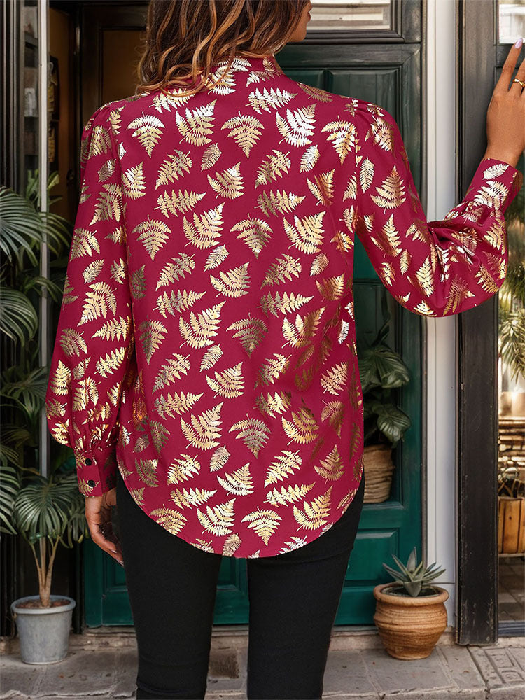 Elegant Plant Print Shirt | Tajstylo
